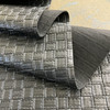 Faux Leather Basketweave Black | Very Heavyweight Faux Leather Fabric | Home Decor Fabric | 54" Wide