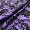 Flocked Damask Taffetta Purple/Black | Very Lightweight Taffeta Fabric | Home Decor Fabric | 58" Wide
