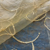 Ferial Organza Embroidery Gold | Very Lightweight Organza Fabric | Home Decor Fabric | 56" Wide