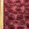 Wedding Rosette Satin Burgundy | Medium Weight Satin Fabric | Home Decor Fabric | 50" Wide