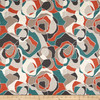 Dwell Studio Ortensia Persimmon | Medium Weight Duck Fabric | Home Decor Fabric | 55" Wide