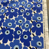 Marimekko Mini Unikko Cotton Broadcloth Blue | Lightweight Broadcloth Fabric | Home Decor Fabric | 58" Wide