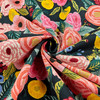 Cotton + Steel Rifle Paper Co. English Garden Juliet Rose Canvas Navy | Medium Weight Canvas Fabric | Home Decor Fabric | 44" Wide