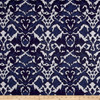 Global Market Inked Damask Exclusive in Indigo | Home Decor Fabric | Linen Like | Lacefield Designs | Medium Weight | 54" Wide | By the Yard
