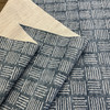 Designer Abstract Square Basketweave Indigo | Medium/Heavyweight Basketweave Fabric | Home Decor Fabric | 54" Wide
