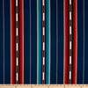 Laura & Kiran Outwest Stripes Sonora Basketweave Blue Multi | Heavyweight Basketweave Fabric | Home Decor Fabric | 56" Wide