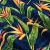 STOF France Strelitzia Bleu | Medium Weight Duck Fabric | Home Decor Fabric | 55" Wide