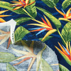 STOF France Strelitzia Bleu | Medium Weight Duck Fabric | Home Decor Fabric | 55" Wide