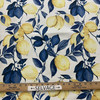 Digital Pucker Mini Lemon Print Indigo | Medium/Heavyweight Basketweave Fabric | Home Decor Fabric | 56" Wide