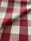 Big Duck Canvas Windmill Linen Check Red | Heavyweight Linen Fabric | Home Decor Fabric | 54" Wide