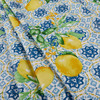 STOF France Gorbio Coated Broadcloth Tablecloth Bleu | Medium/Heavyweight Laminate, Broadcloth Fabric | Home Decor Fabric | 61" Wide
