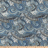 Performatex O Paisley Park Outdoor Woven Jacquard Indigo | Medium Weight Outdoor, Jacquard, Woven Fabric | Home Decor Fabric | 54" Wide