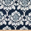 Madcap Cottage Ditchley Park Embroidered Duck Indigo | Medium/Heavyweight Duck Fabric | Home Decor Fabric | 54" Wide