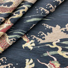 Fergy Dragon Print Woven Navy Blue | Medium Weight Woven Fabric | Home Decor Fabric | 56" Wide