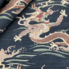 Fergy Dragon Print Woven Navy Blue | Medium Weight Woven Fabric | Home Decor Fabric | 56" Wide