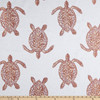 Claridge Home Turtle Tango Embroidered Woven Coral | Medium Weight Basketweave Fabric | Home Decor Fabric | 54" Wide