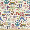 EXCLUSIVE Mister Domestic Love is Love Canvas Love Wins Rainbow Multi | Medium Weight Canvas Fabric | Home Decor Fabric | 60" Wide | Pride | LGBTQ+