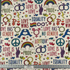 EXCLUSIVE Mister Domestic Love is Love Canvas Love Wins Rainbow Multi | Medium Weight Canvas Fabric | Home Decor Fabric | 60" Wide | Pride | LGBTQ+