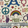 EXCLUSIVE Mister Domestic Love is Love Canvas Love Wins Rainbow Multi | Medium Weight Canvas Fabric | Home Decor Fabric | 60" Wide | Pride | LGBTQ+