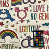 EXCLUSIVE Mister Domestic Love is Love Canvas Love Wins Rainbow Multi | Medium Weight Canvas Fabric | Home Decor Fabric | 60" Wide | Pride | LGBTQ+