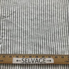 Victoria Narrow Stripe Linen Smoke Grey | Lightweight Linen Fabric | Home Decor Fabric | 55" Wide