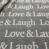 Gray Modern Coastal Love and Laugh Donegal Woven Grey | Heavyweight Woven Fabric | Home Decor Fabric | 54" Wide