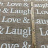 Modern Coastal Love and Laugh Donegal Woven Natural | Heavyweight Woven Fabric | Home Decor Fabric | 54" Wide