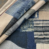 Global Geos Shashiko Patch Donegal Woven Denim | Heavyweight Woven Fabric | Home Decor Fabric | 54" Wide