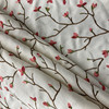 Mailee Budding Blossom Embroidered Linen Melon | Home Decor Fabric | 54" Wide
