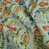 PKL Studio Peacock Parade Slub Duck Seaglass | Medium Weight Duck Fabric | Home Decor Fabric | 54" Wide