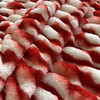 EZ Fabric Stretch Faux Fur Snow Chinchilla Snuggle White / Red | Very Heavyweight Faux Fur Fabric | Home Decor Fabric | 58" Wide