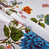Oilcloth Mums White | Heavyweight Oilcloth Fabric | Home Decor Fabric | 47" Wide