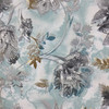 4.125 Yard Piece of Floral Fabric in Turquoise / Bronze / Grey | Home Decor / Drapery | 54" Wide | By the Yard | Kelly Ripa Home Lighthearted in Spa