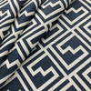 Navy and off white geometric maze pattern