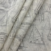 Covington Fabric and Design, Sailboat Silhouette in gray and off white