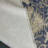 Blue Damask Wildlife | Bunnies, Birds | 54" Wide | Woven Basket Weave | Medium/Heavyweight Upholstery Fabric