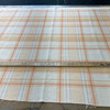 Plaid Slub Weave in Orange / White / Light Grey | Upholstery Fabric | Heavy Weight | 54" Wide | By the Yard