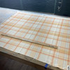 Plaid Slub Weave in Orange / White / Light Grey | Upholstery Fabric | Heavy Weight | 54" Wide | By the Yard