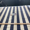 Navy Blue Off White Stripe | Outdoor Fabric | 54" Wide | By The Yard