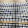 Blue Tan White Plaid Stretch Twill | 56" Wide | Lightweight Apparel