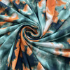 E.Z Fabric Polyester Spun Stretch Jersey Knit Tie-Dye Teal/Orange | 58" Wide | Lightweight Apparel Fabric