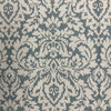2.25 Yard Piece of Damask Home Decor Fabric | Teal / Silver / Off White | Curtains / Light Upholstery | 100% Cotton | 54" Wide | By the Yard | Waverly "Dashing Damask" in Mineral