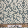 2.25 Yard Piece of Damask Home Decor Fabric | Teal / Silver / Off White | Curtains / Light Upholstery | 100% Cotton | 54" Wide | By the Yard | Waverly "Dashing Damask" in Mineral