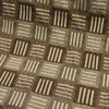 4.75 Yard Piece of Geometric Fabric In Green and Brown Stripe Squares Upholstery Fabric