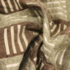 4.75 Yard Piece of Geometric Fabric In Green and Brown Stripe Squares Upholstery Fabric