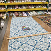 2.75 Yard Piece of Diamond Damask in Teal and Off White | Home Decor / Upholstery | 54% Cotton / 46% Polyester | 54" W | By the Yard | Regal Fabrics "Creed in Teal"