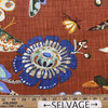 Harbor in Burnt Orange | Home Decor Fabric | Floral in Orange / Blue / Green | Braemore | 54" Wide | By the Yard
