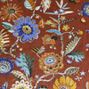 Harbor in Burnt Orange | Home Decor Fabric | Floral in Orange / Blue / Green | Braemore | 54" Wide | By the Yard