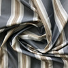 Samurai in Black Jack | Drapery Fabric | Stripes in Grey / Brown / Beige | Lightweight | 54" Wide | By the Yard