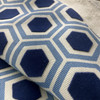 Honeycomb in Royal | Cut Velvet Home Decor Fabric | Dark Blue Velvet Hexagon with Light Blue / Off White | Waverly | Medium Weight | 54" Wide | By the Yard